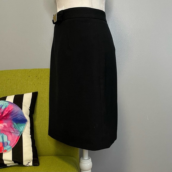 Kate Spade Black Wool Straight Pencil Skirt 0 - Picture 4 of 7